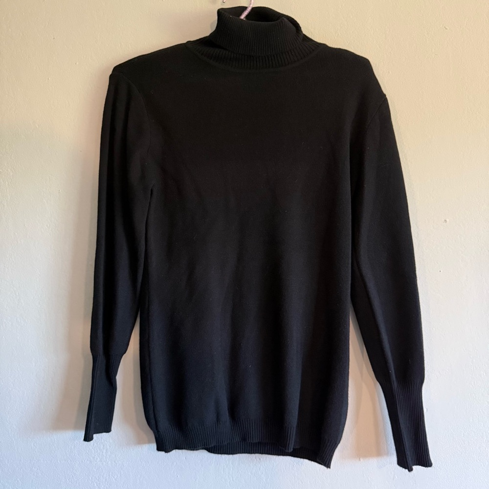 NWT Hilary Radley for Katherine Barclay Black Turtleneck Sweater Size Medium